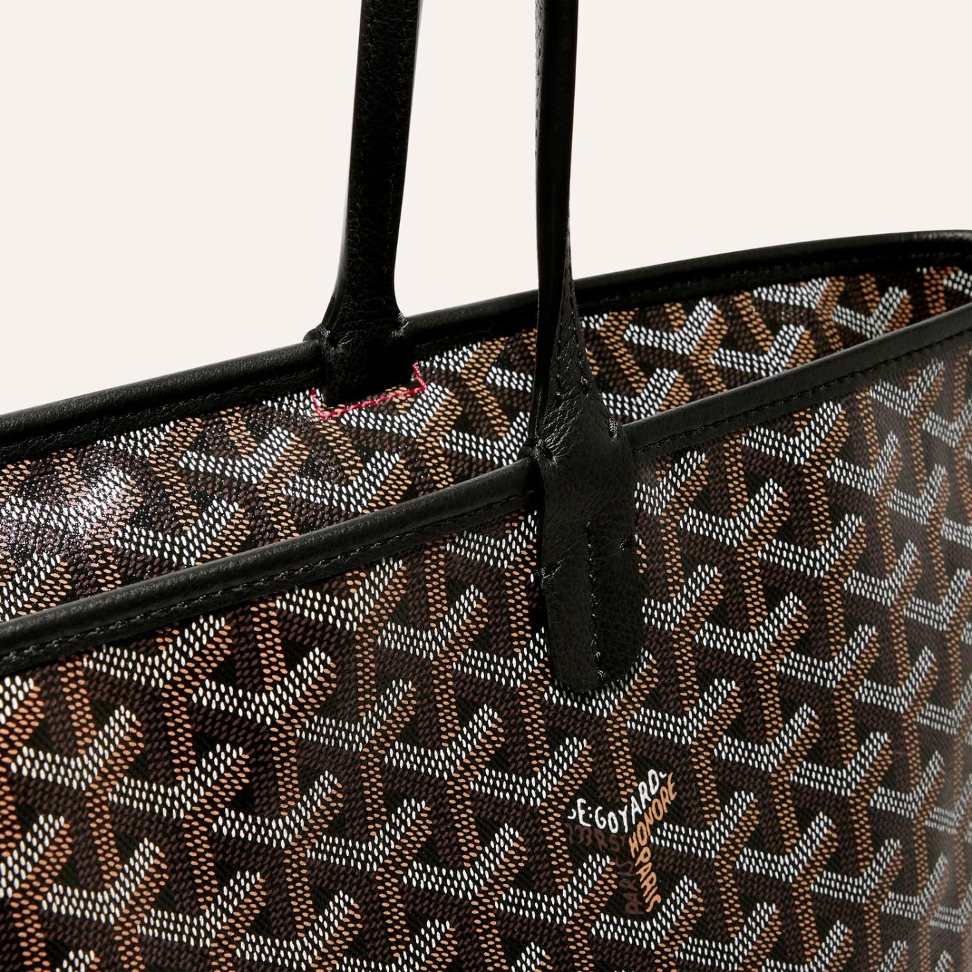 Goyard Artois Tote MM Black Goyardine Canvas & Chevroches Calfskin Palladium Hardware - Image 3